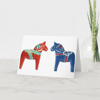 Cartão Cavalo vermelho & azul de Dala
