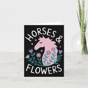 Cartão Cavalos & Flores - Adolescentes de Cavalos