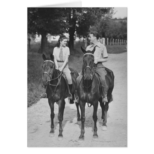 Cartão Cavalos casais (Frente)