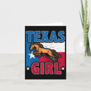 Cartão Cavalos Cavaleiros Cavaleiros Cavaleiros Girls Tex