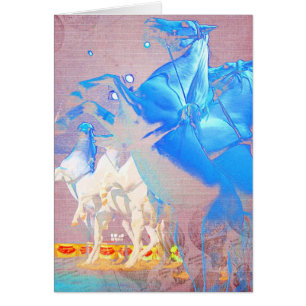 Cartão Cavalos de Arte Digital Circus