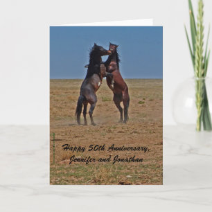 Cartão  Cavalos de Dança do 50º Aniversário Clique nos Se