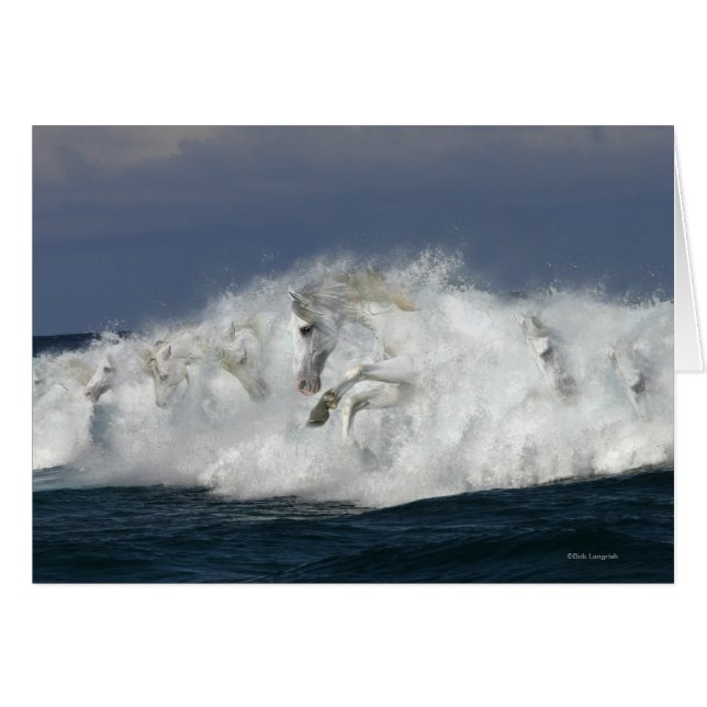 Cartão Cavalos de Fantasia: Mar (Frente Horizontal)