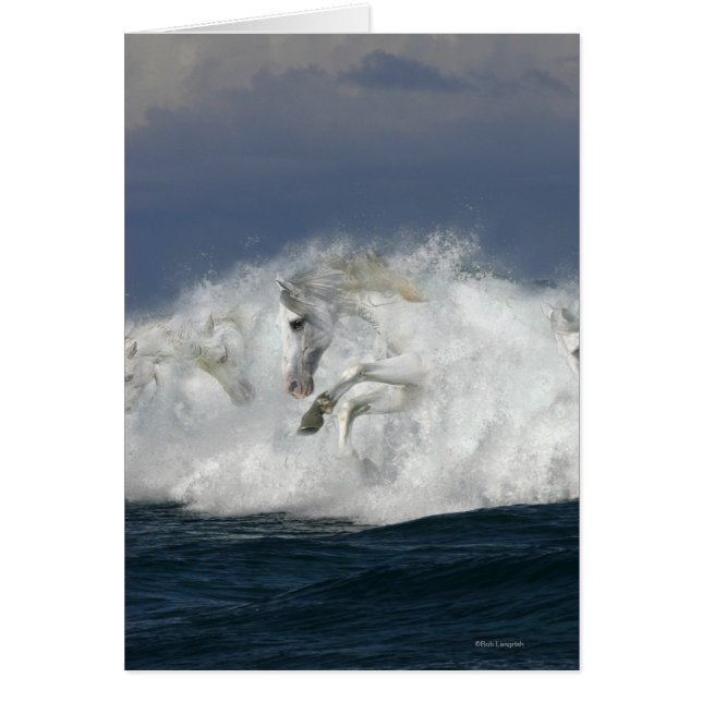Cartão Cavalos de Fantasia: Mar (Frente)