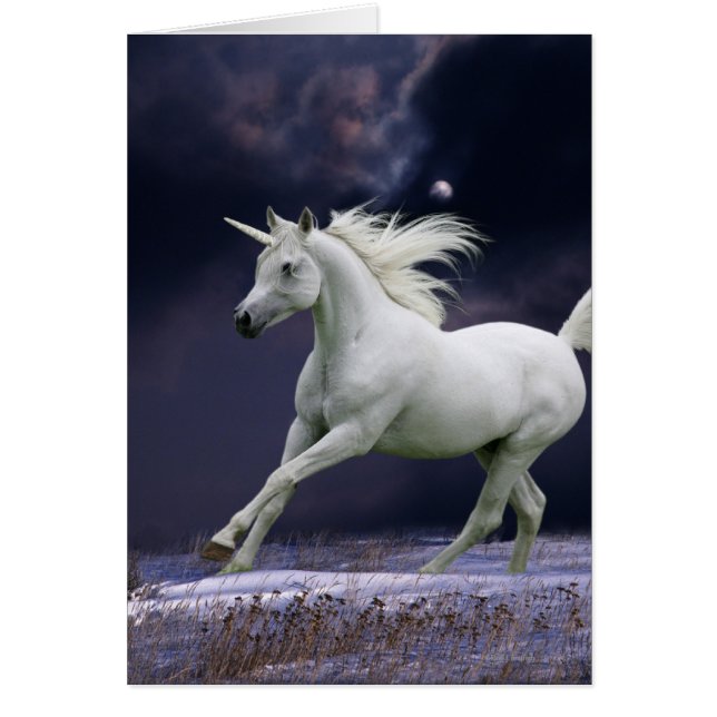Cartão Cavalos de Fantasia: Unicórnio (Frente)