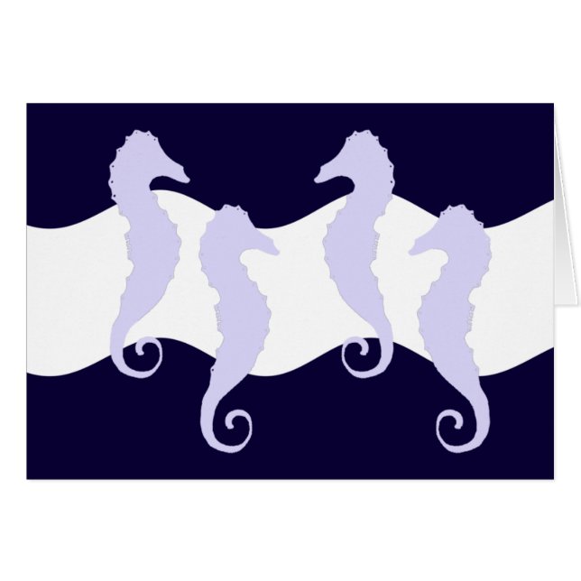 Cartão Cavalos de mar 2 (Frente horizontal)