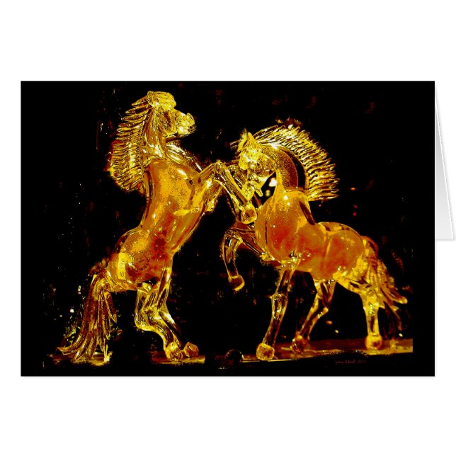 Cartão Cavalos de vidro de Veneza Italia (Frente Horizontal)