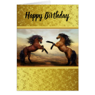 Cartão Cavalos Frísia Rascunhos em um vale de montanha ro