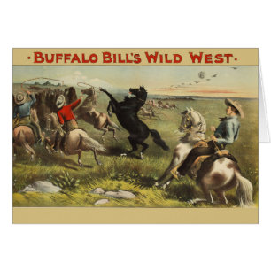 Cartão Cavalos Selvagens Oeste de Buffalo Bill