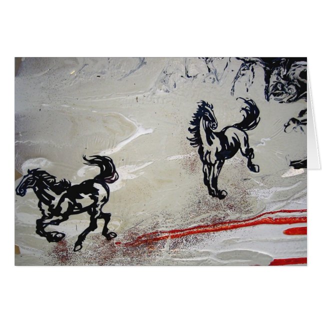 Cartão "Cavalos Voadores" (Frente horizontal)