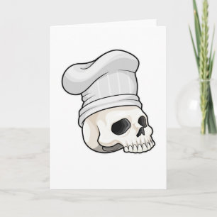 Cartão Caveira como cozinheiro com chapéu de chef