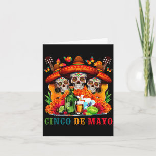 Cartão Caveira de açúcar cinco de maio festa mexicana