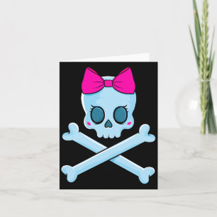 Cartão Caveira de pirata Jolly Roger crossbone esqueleto