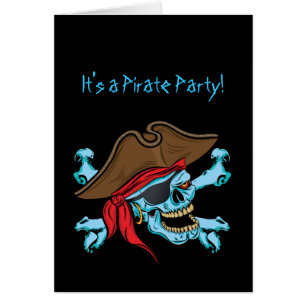 Cartão Caveira Pirata e Crossbones