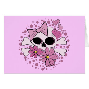 Cartão Caveira Punk Feminina