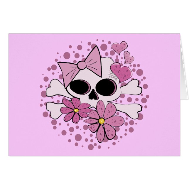 Cartão Caveira Punk Feminina (Frente Horizontal)