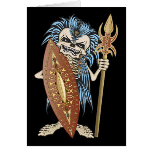 Cartão Caveira Tribal Warrior