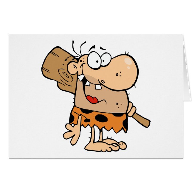 Cartão Caveman Com Clube (Frente Horizontal)