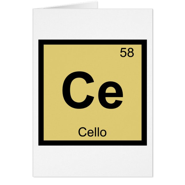 Cartão Ce - Cello Music Chemistry Símbolo de Mesa Periódi (Frente)