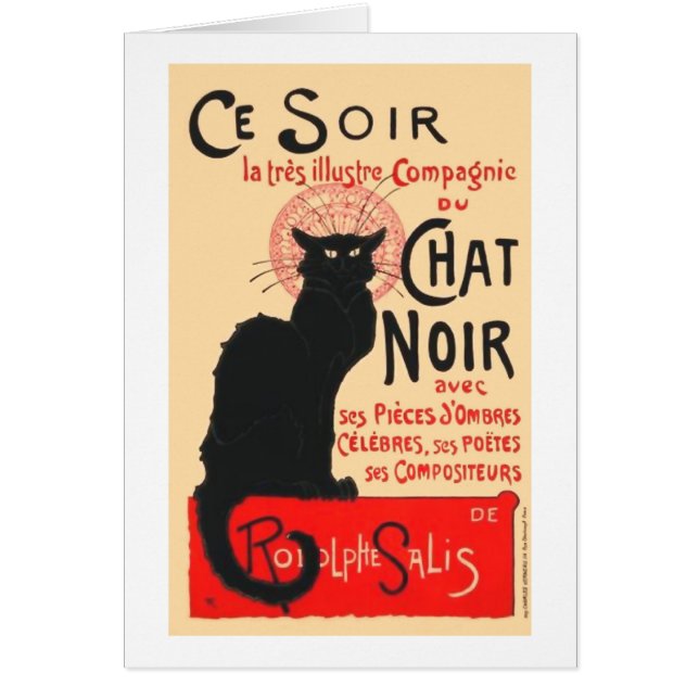 Cartão Ce Soir Le Chat Noir, Théophile Steinlen (Frente)