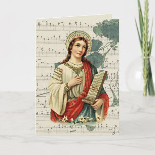 Cartão Cecilia Patroness, dos Músicos Religiosos