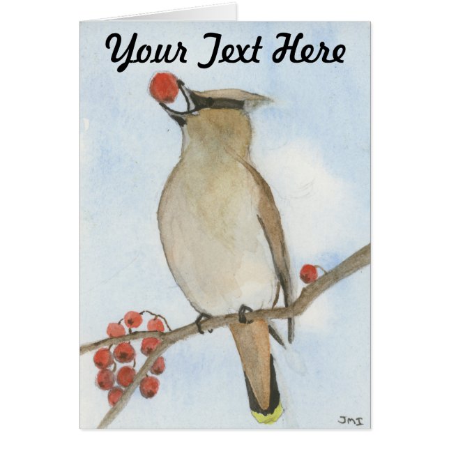 Cartão Cedar Waxwing (Frente)