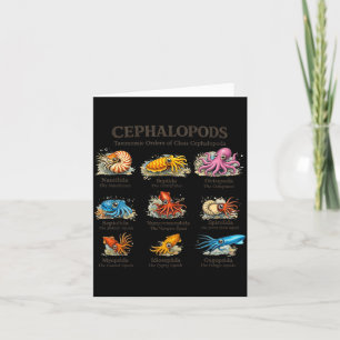 Cartão Cefalópodes polvo amante oceano mar animal biologi
