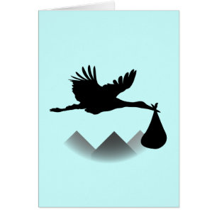 Cartão Cegonha & bebê