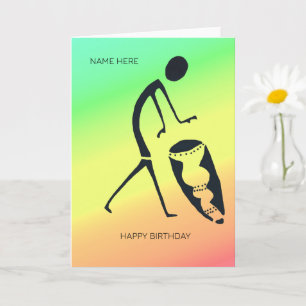 Cartão Celebração Africana de Arte de Cores Aniversário