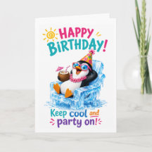 Celebração Colorida de Aniversário do Pinguim Trop