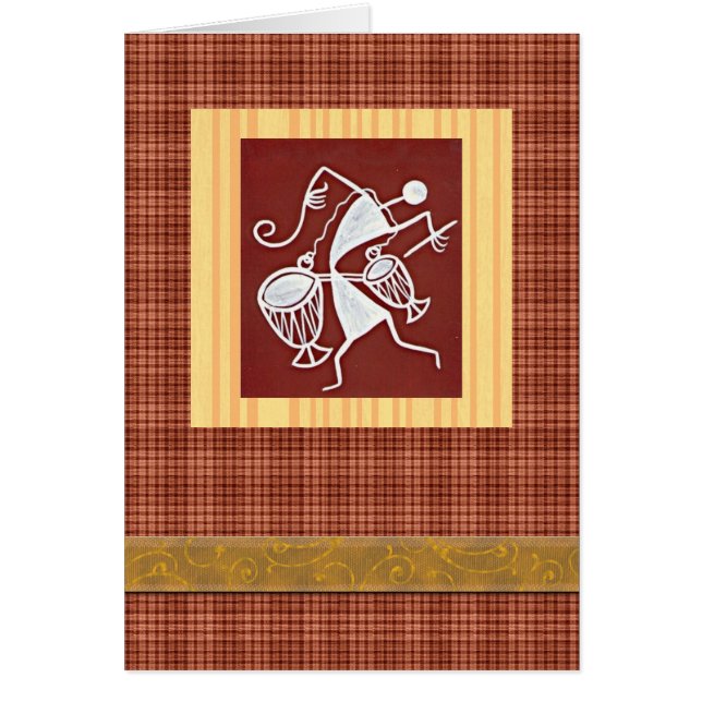 Cartão Celebração da arte popular de Warli (Frente)