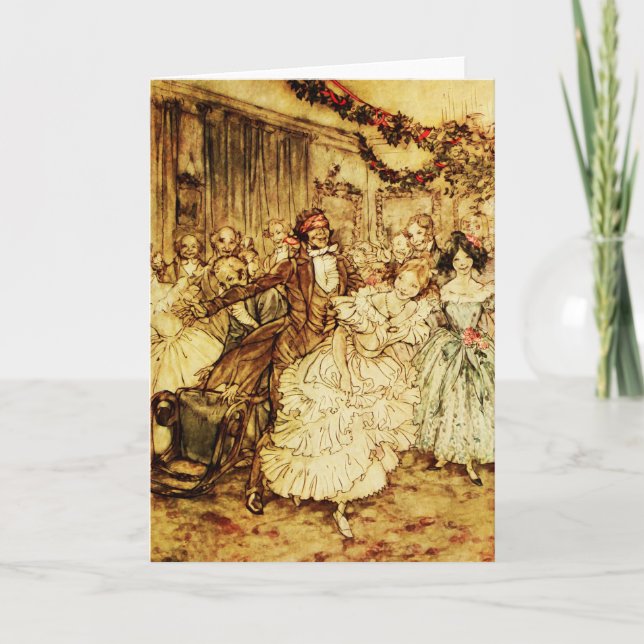 Cartão Celebração da Festa de Natal Cega Mans Buff (Frente)