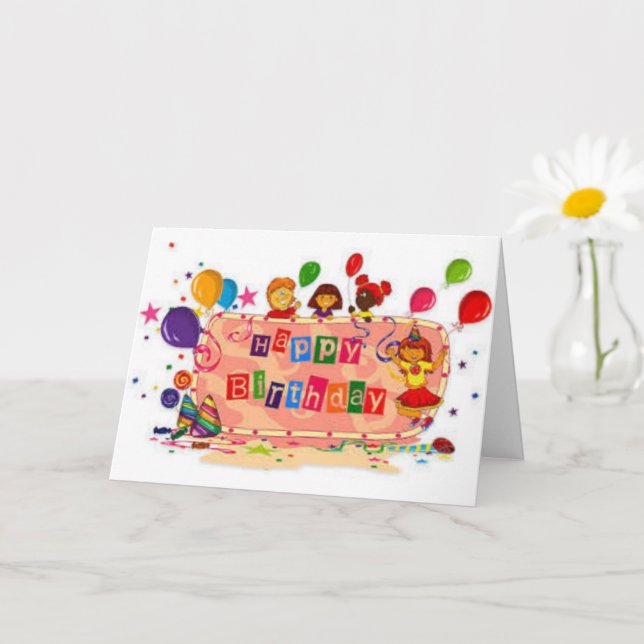 Cartão Celebração de Aniversário  (Planta pequena)