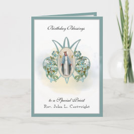 Cartão Celebração de Aniversário Virgem Maria Elegante Re