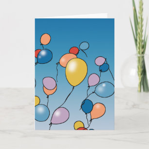 Cartão Celebração de Balão de Aniversário Feliz