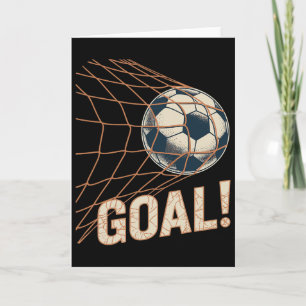 Cartão Celebração de gol de futebol vintage bola no net