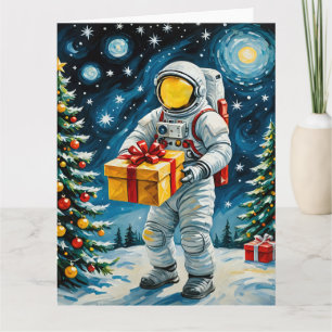Cartão Celebração de Natal Astronauta