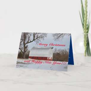 Cartão Celebração de Natal do Kansas Red Barn