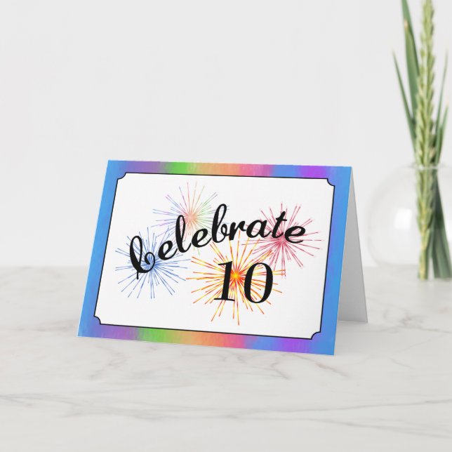Cartão Celebração do 10º Aniversário (Frente)