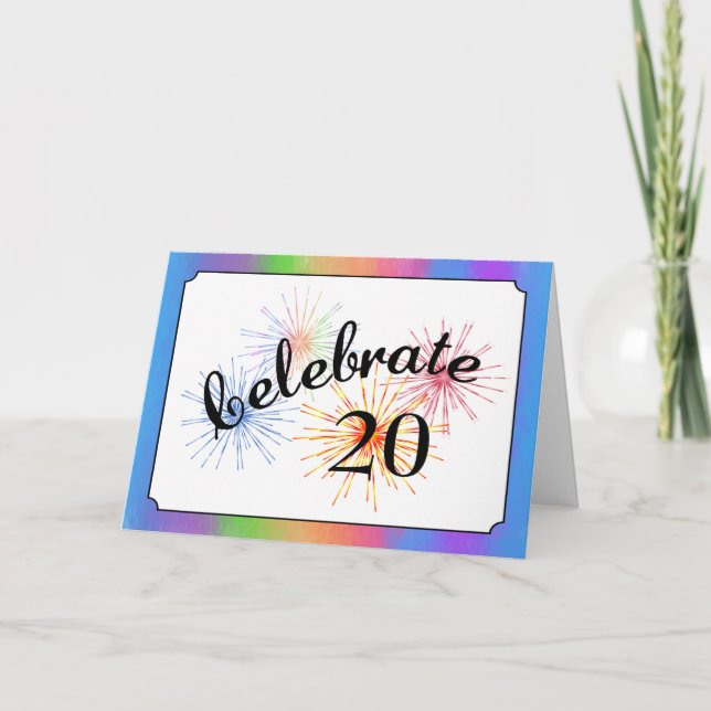 Cartão Celebração do 20º Aniversário (Frente)
