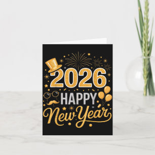Cartão Celebração do Ano Novo Feliz 2026 Para Entusiastas