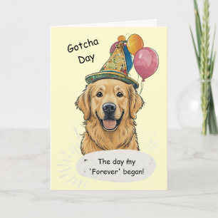 Cartão Celebração do Dia de Resgate do Golden Retriever