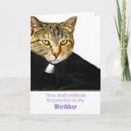 Cartão Celebração do Gatinho religioso responsável Aniver