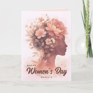 Cartão Celebração Elegante do Dia das Mulheres Floral 8 d
