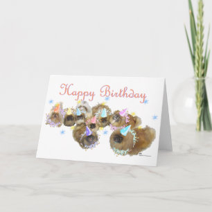 Cartão Celebração Pekingesa Aniversário