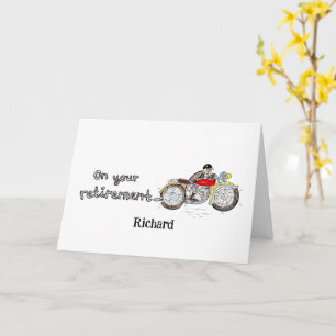 Cartão Celebração Personalizada de Aposentadoria de Moto