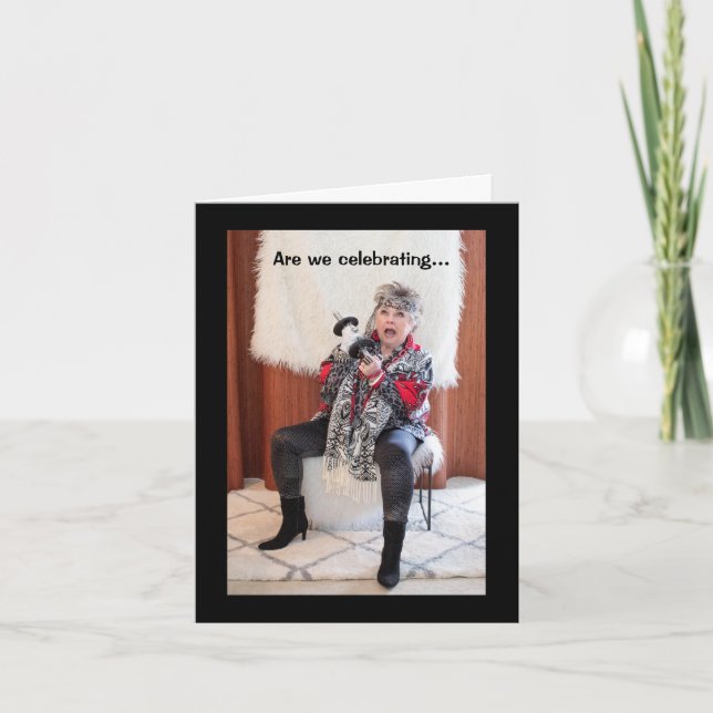 Cartão Celebrando o novo ou Sobrevivendo ao Ano Antigo (Frente)