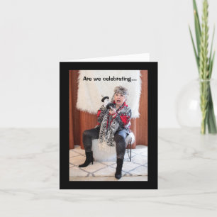 Cartão Celebrando o novo ou Sobrevivendo ao Ano Antigo