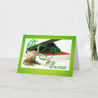 Cartão Celebrando seu sucesso-graduação-verde