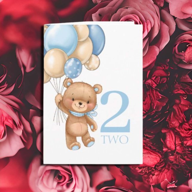 Cartão Celebrando uma pequena Cara especial de aniversári (Join the teddy bear party for fun surprises and heartwarming moments)